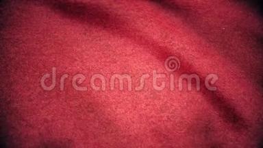 红色绸缎面料背景。无缝循环动画。红色织物波浪动画背景无缝循环。织物红